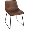 Lorell Tan Mid-century Modern Sled Guest Chair, 18.9 in W 22.3 in L 29.1 in H, Bonded Leather Seat 42957